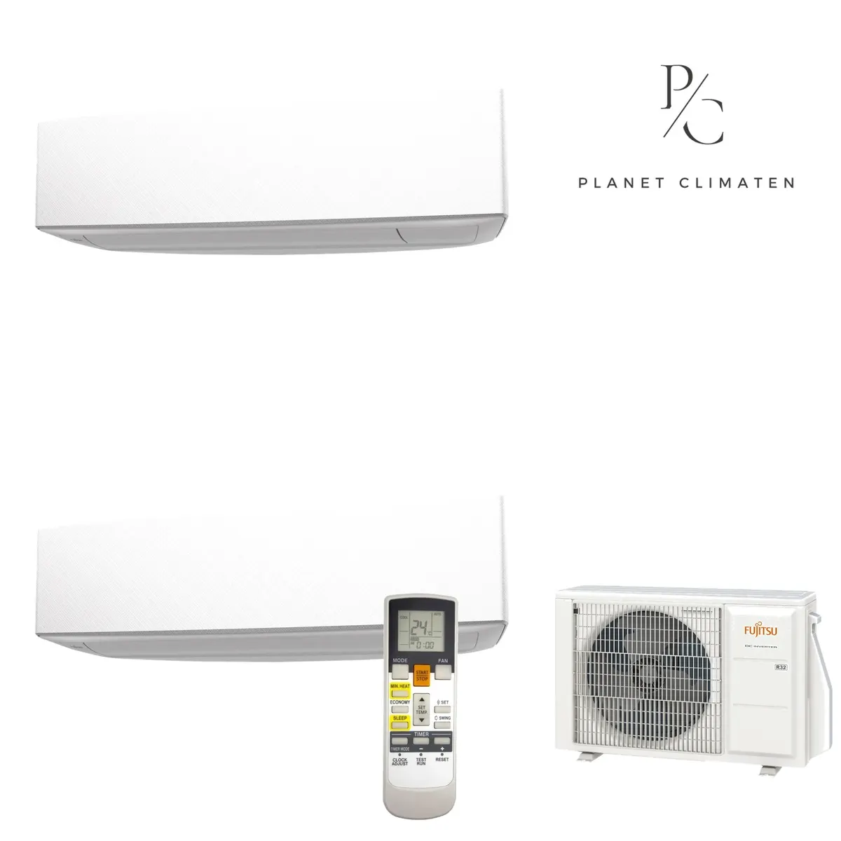Klimatyzator multi-split Fujitsu KETF AOEG18KBCA3 — 2 jedn. 5,4 kW (3,4+3,4 kW, biały)