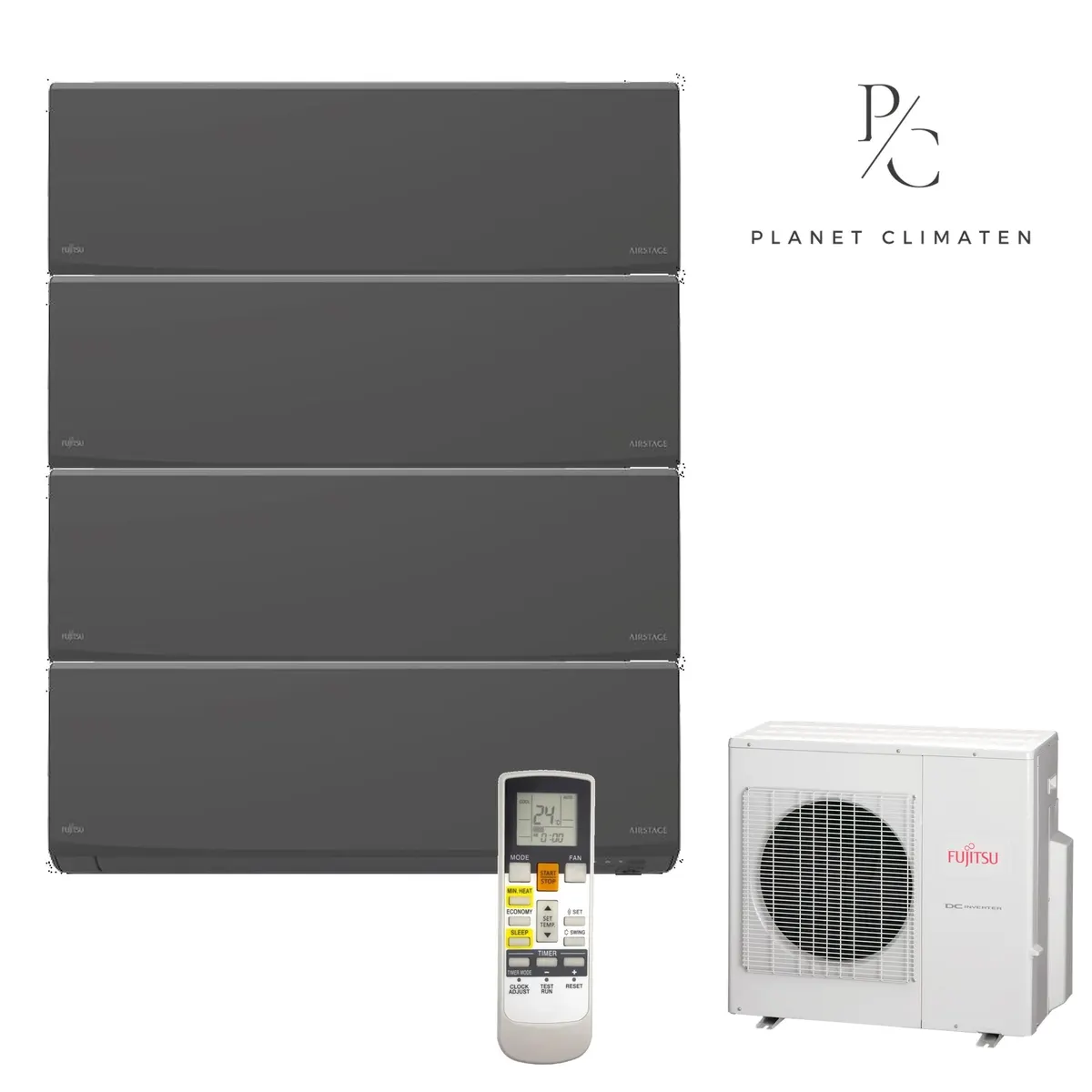 Klimatyzator multi-split Fujitsu KJCAL AOEG36KBTA5 — 4 jedn. 8,0 kW (2+2+2+2 kW, czarny)