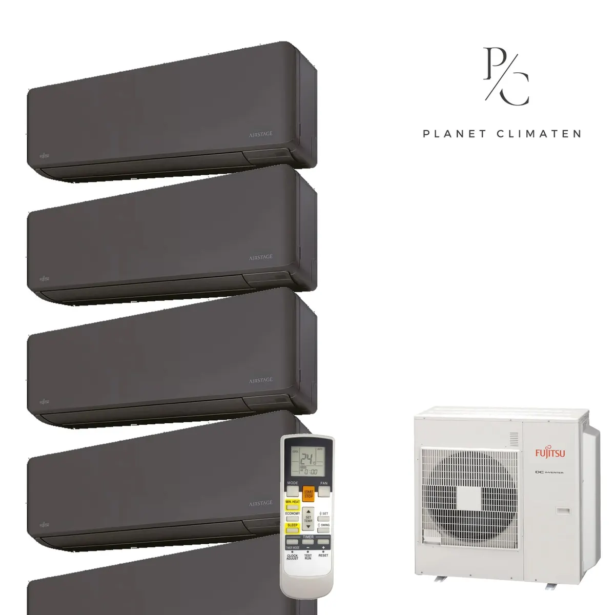 Klimatyzator multi-split Fujitsu KMCG AOEG36KBTA5 — 5 jedn. 9,5 kW (2+2,5+2,5+2,5+2,5 kW, czarny)