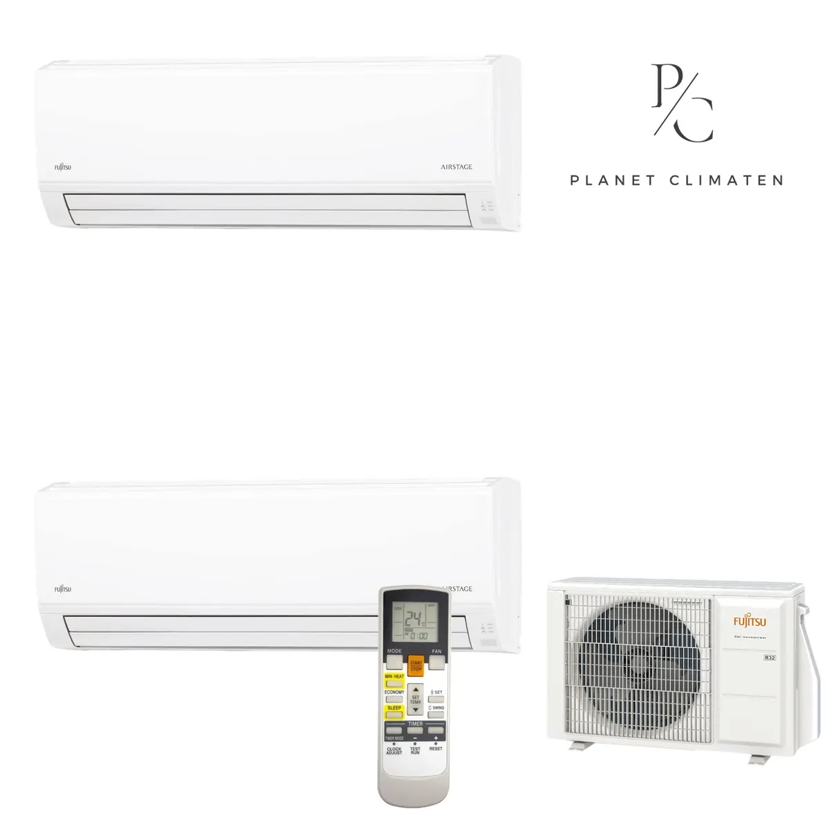 Klimatyzator multi-split Fujitsu KLTBL AOEH18KACB3 — 2 jedn. 5,3 kW (3,4+3,4 kW, biały)