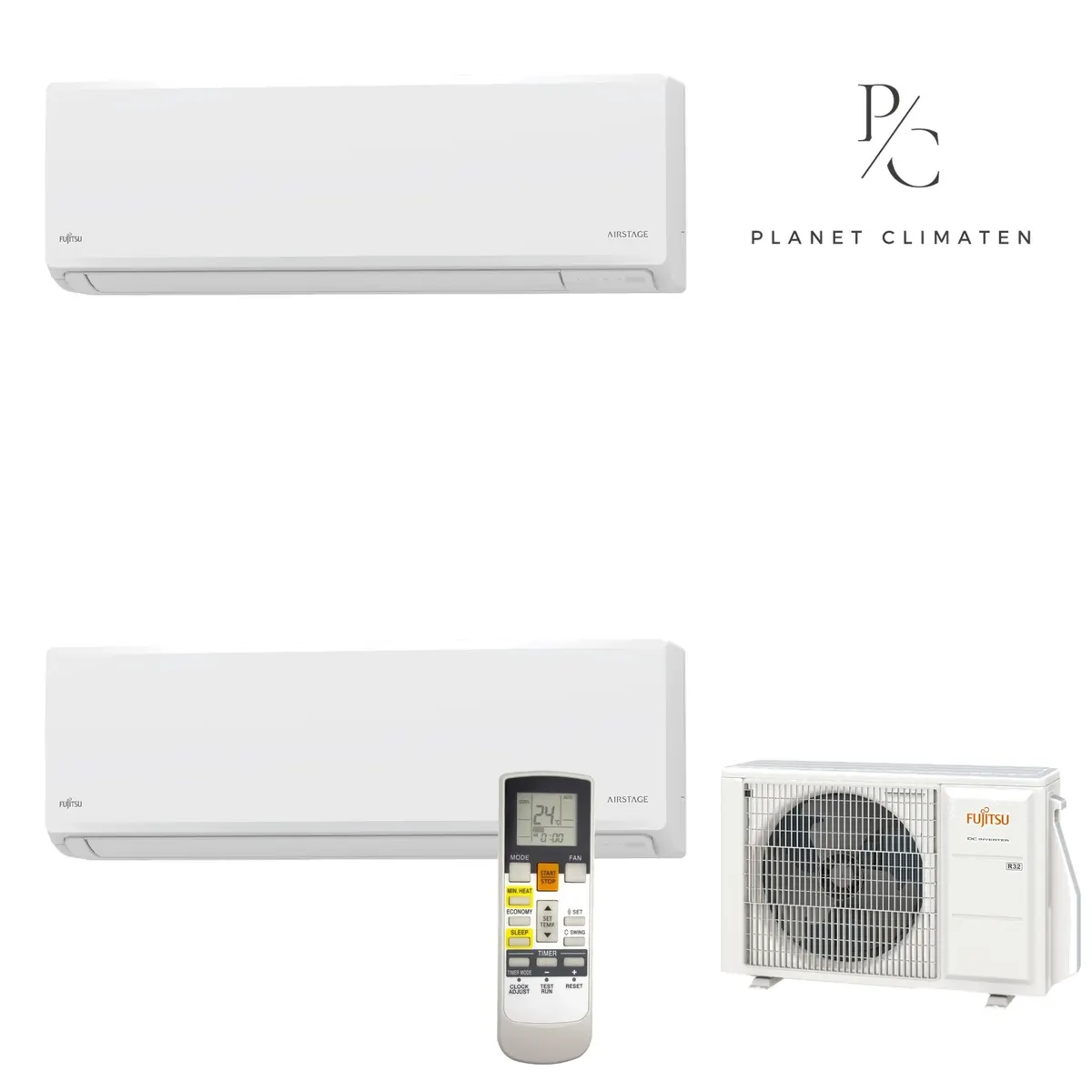 Klimatyzator multi-split Fujitsu KNCA AOEG14KBCA2 — 2 jedn. 4,0 kW (2,5+2,5 kW, biały)
