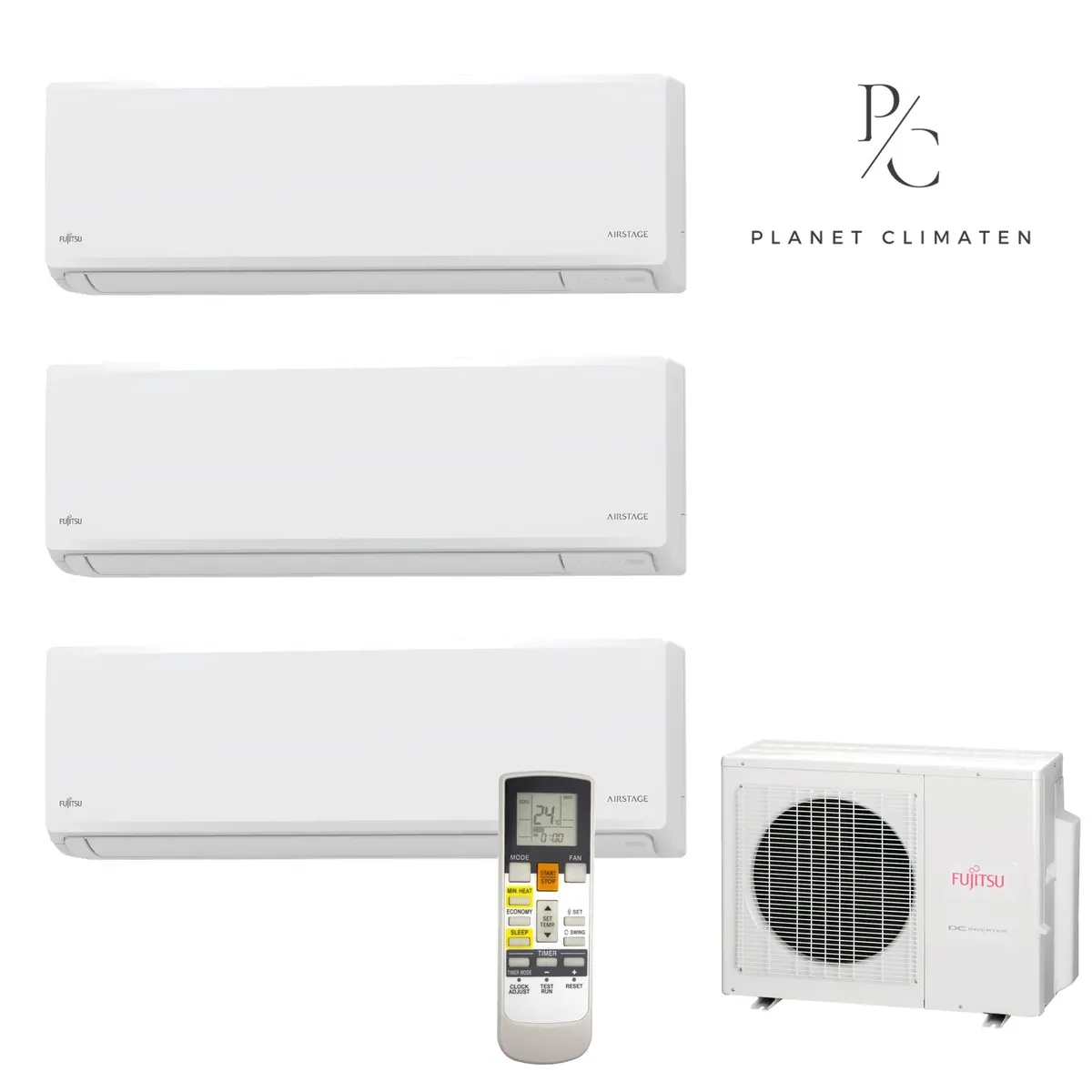 Klimatyzator multi-split Fujitsu KNCA AOEG24KBCA3 — 3 jedn. 6,8 kW (2+3,4+3,4 kW, biały)