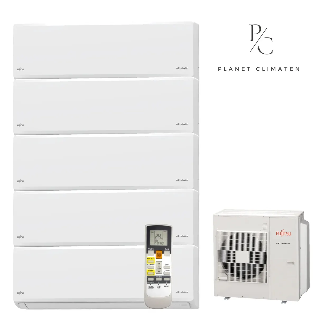 Klimatyzator multi-split Fujitsu KNCA AOEG36KBTA5 — 5 jedn. 9,5 kW (2+2+2+2+3,4 kW, biały)