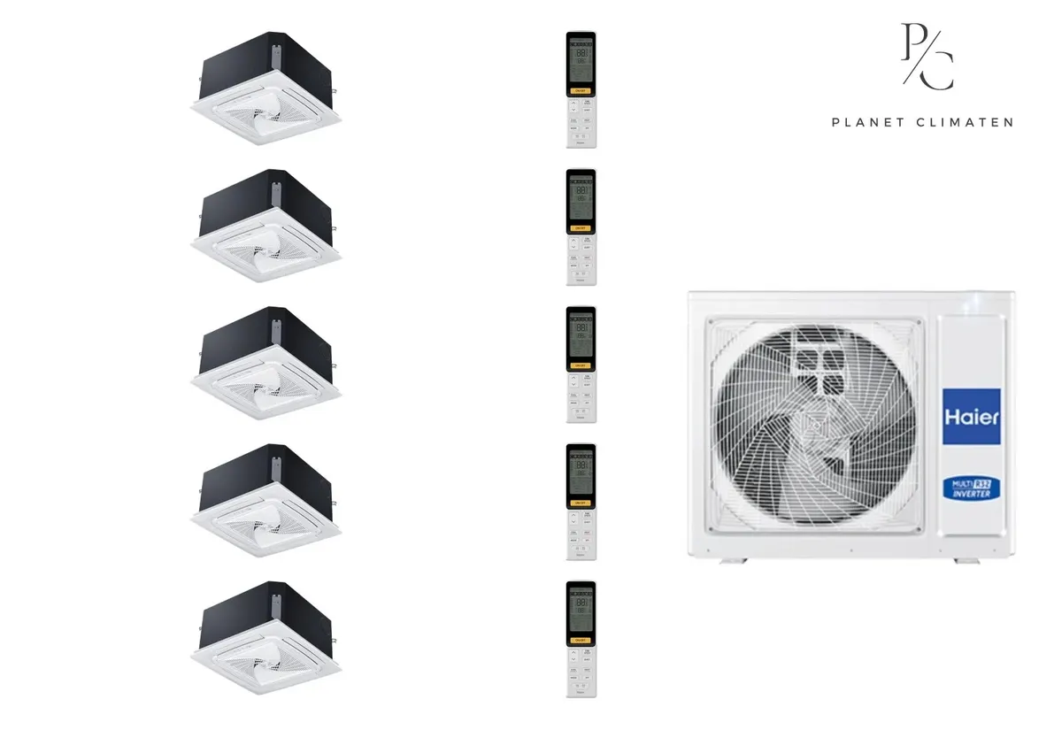 Klimatyzator multi-split Haier CASSETTE Mini AB (4-Way) 5U125S2SN1FA — 5 jedn. 12,5 kW (2,5+2,5+2,5+3,5+5 kW)