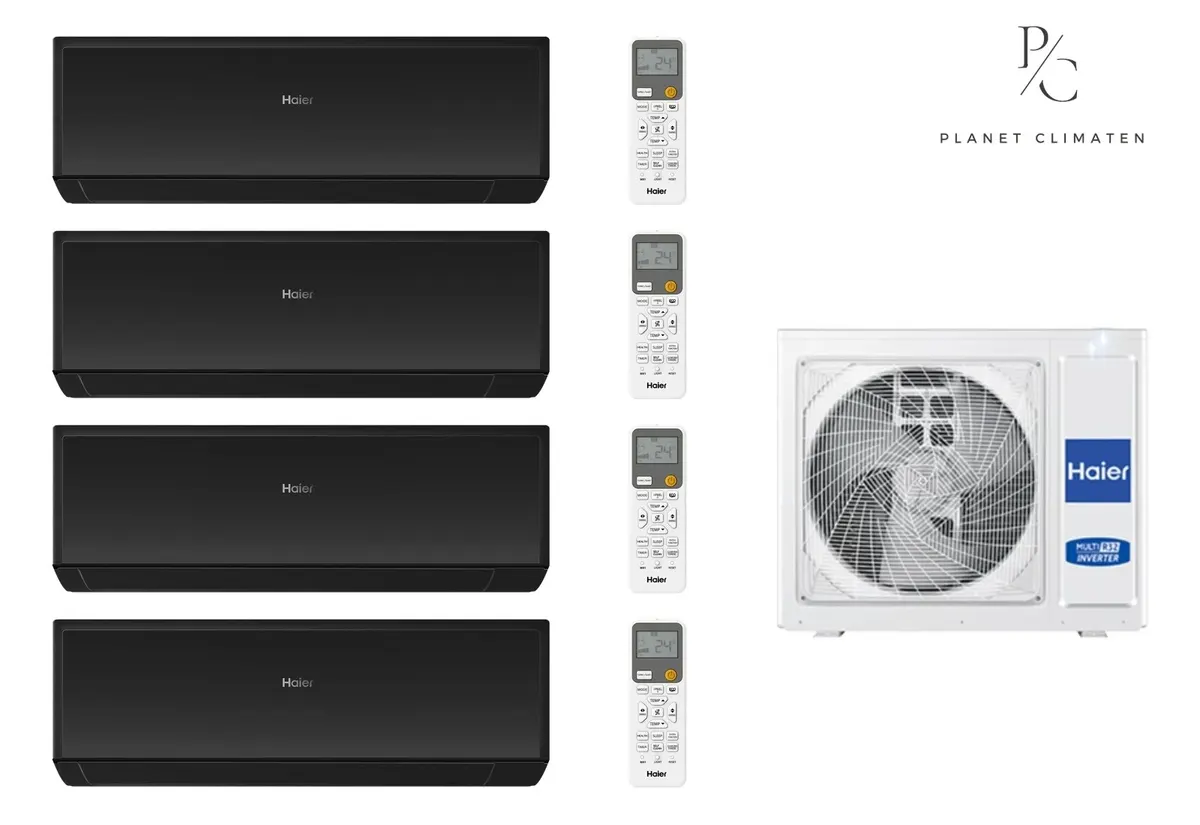 Klimatyzator multi-split Haier REVIVE Plus czarny połysk 4U75S2SR5FA — 4 jedn. 7,5 kW (2,7+2,7+2,7+3,5 kW)