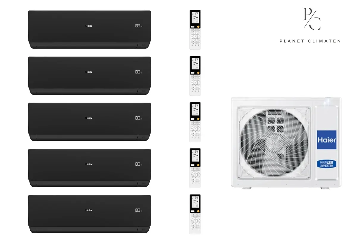 Klimatyzator multi-split Haier SERENE Plus czarny mat 5U105S2SS5FA — 5 jedn. 10,0 kW (2,6+2,6+2,6+3,5+3,5 kW)