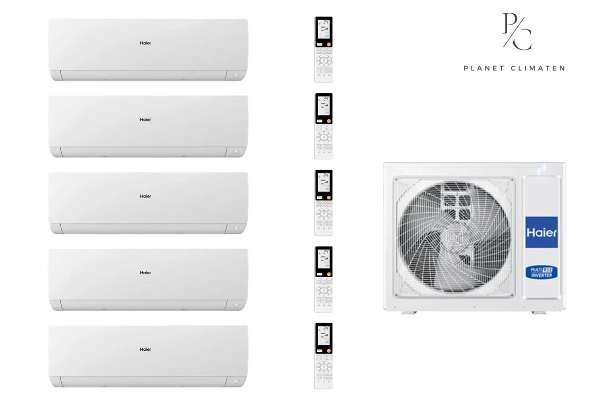 Klimatyzator multi-split Haier SERENE Plus biały mat 5U125S2SN1FA — 5 jedn. 12,5 kW (2,6+2,6+2,6+5,3+5,3 kW)