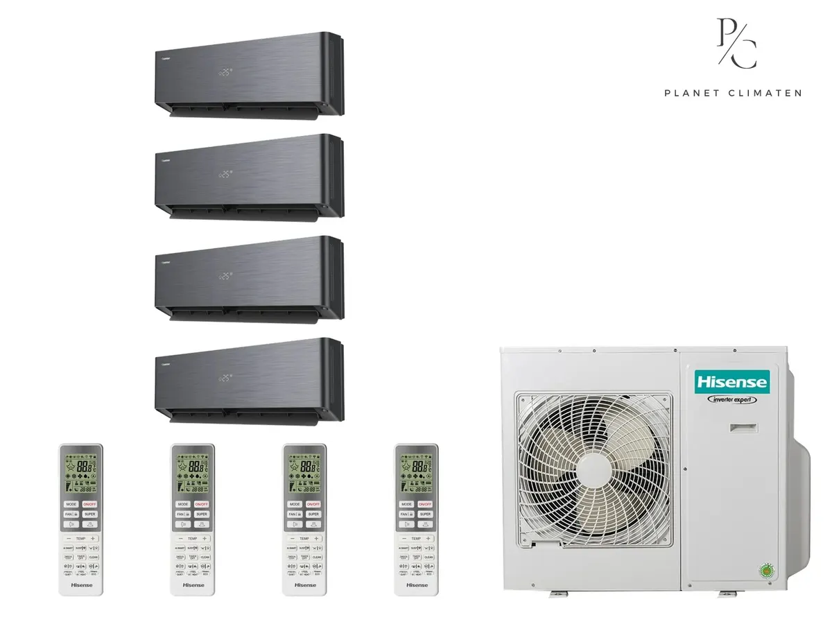Klimatyzacja multi-split Hisense Energy Pro X czarny — agregat 5AMW105U4RQC + 4x jednostka (2,5, 2,5, 3,5, 3,5 kW)