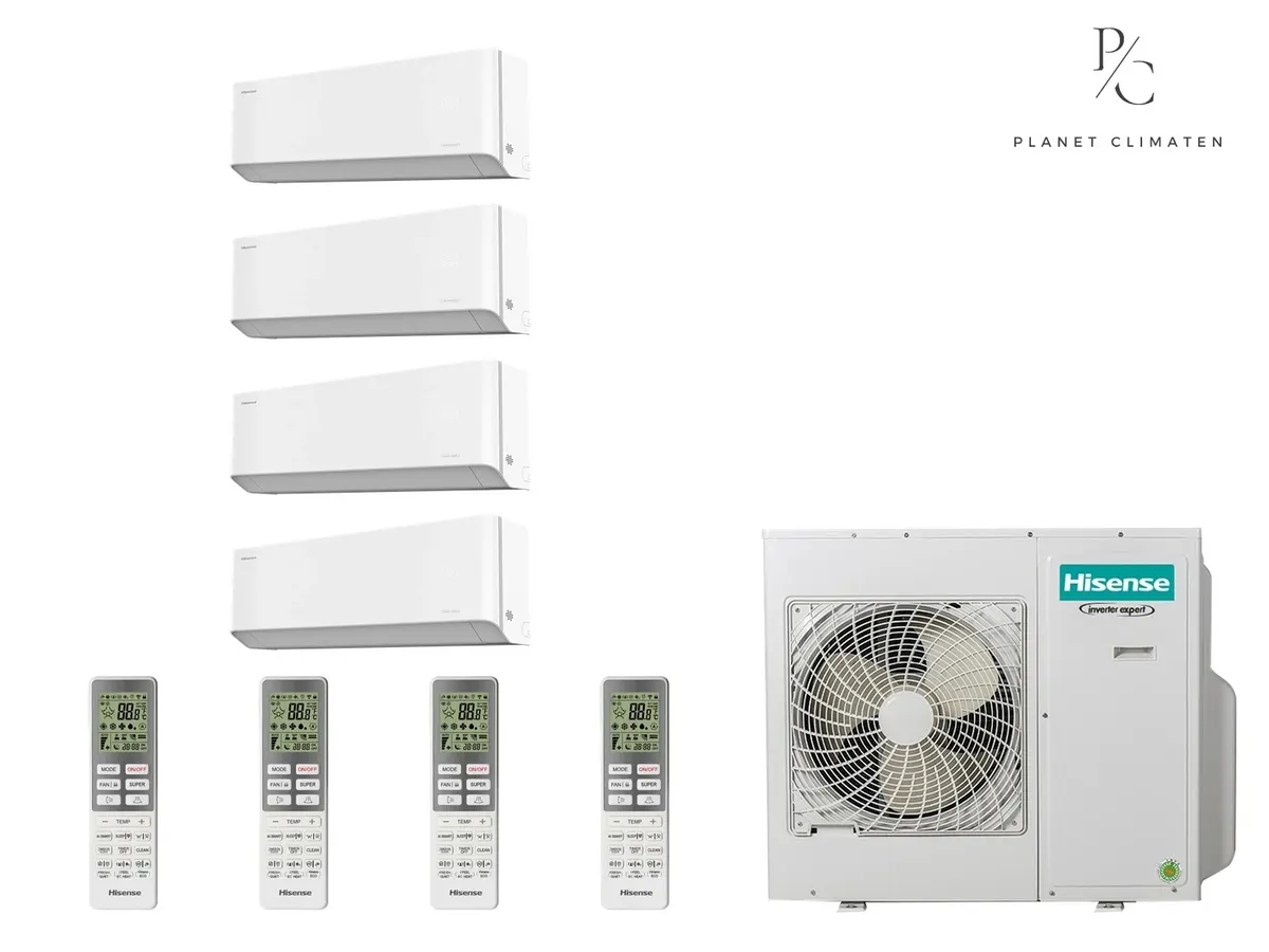 Klimatyzacja multi-split Hisense UNIPURE — agregat 5AMW105U4RQC + 4x jednostka (2,5, 3,5, 3,5, 3,5 kW)