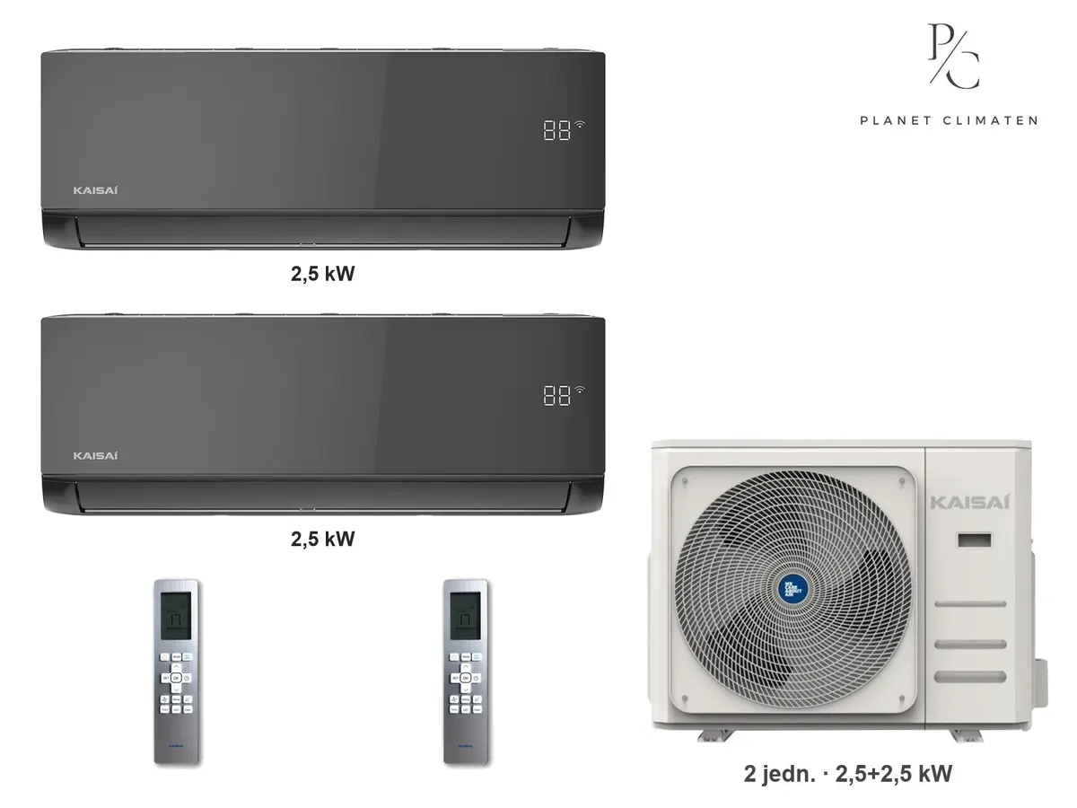 Klimatyzator multi-split Kaisai ice K4OB-36HFN32H — 2 jedn. 2,5+2,5 kW (2 pomieszczenia, czarny)