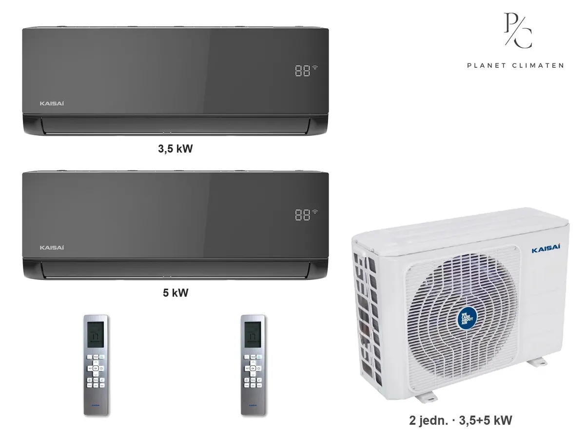 Klimatyzator multi-split Kaisai ice K4OE-28HFN32H — 2 jedn. 3,5+5 kW (2 pomieszczenia, czarny)