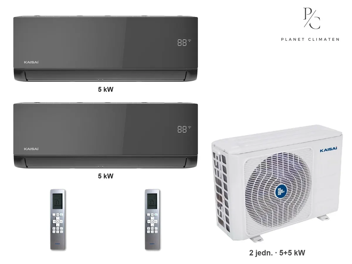 Klimatyzator multi-split Kaisai ice K4OE-28HFN32H — 2 jedn. 5+5 kW (2 pomieszczenia, czarny)