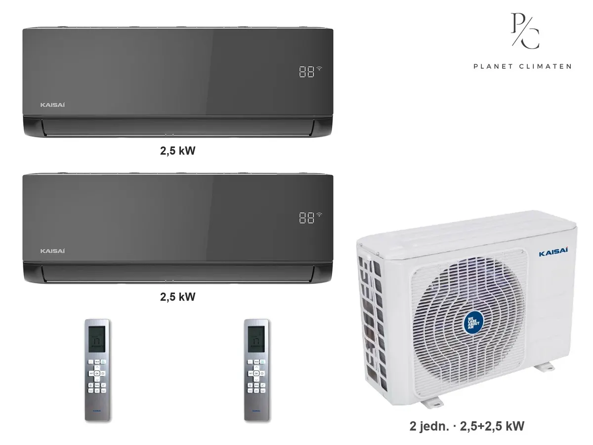 Klimatyzator multi-split Kaisai ice K4OE-28HFN32H — 2 jedn. 2,5+2,5 kW (2 pomieszczenia, czarny)