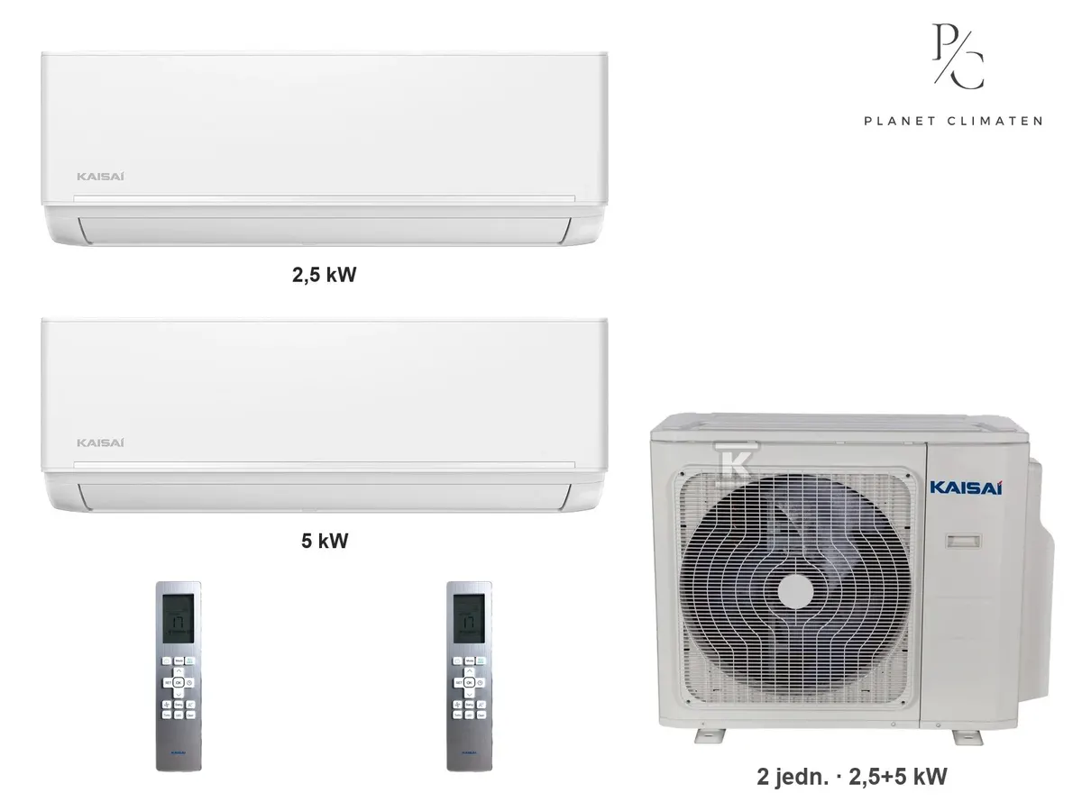 Klimatyzator multi-split Kaisai ice K3OA-27HFN32H — 2 jedn. 2,5+5 kW (2 pomieszczenia, biały)