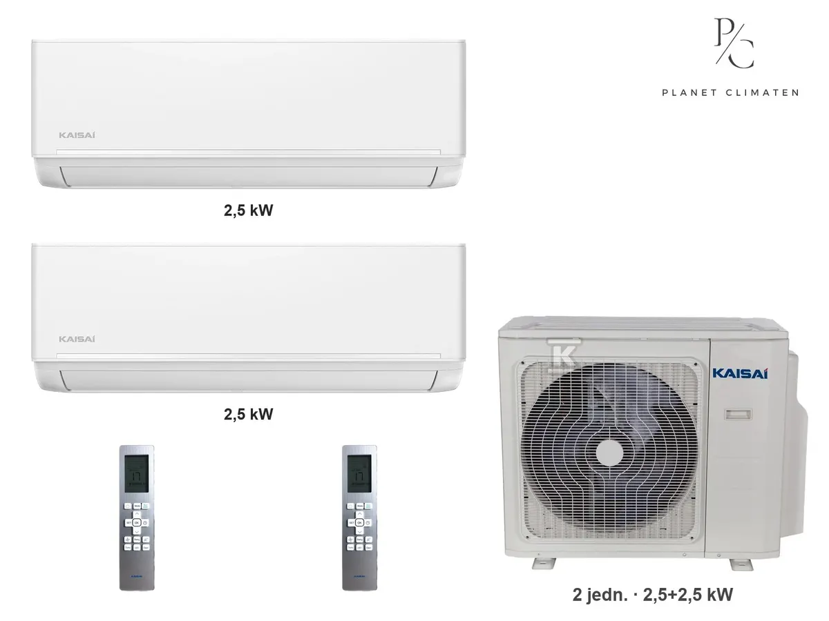 Klimatyzator multi-split Kaisai ice K3OA-27HFN32H — 2 jedn. 2,5+2,5 kW (2 pomieszczenia, biały)