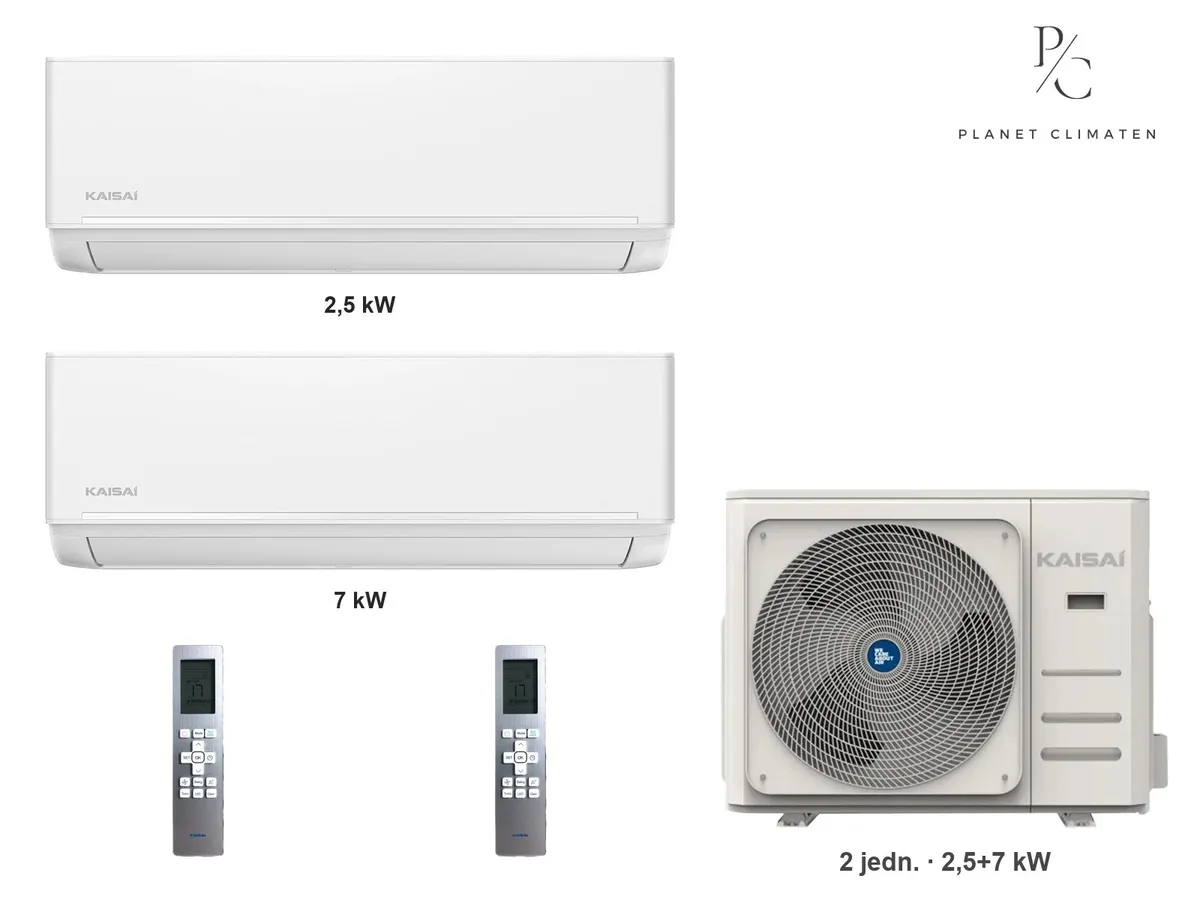 Klimatyzator multi-split Kaisai ice K4OB-36HFN32H — 2 jedn. 2,5+7 kW (2 pomieszczenia, biały)
