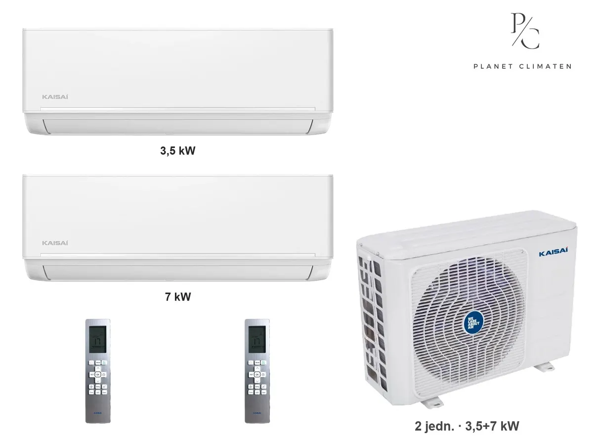 Klimatyzator multi-split Kaisai ice K4OE-28HFN32H — 2 jedn. 3,5+7 kW (2 pomieszczenia, biały)
