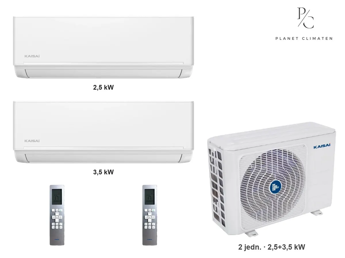 Klimatyzator multi-split Kaisai ice K4OE-28HFN32H — 2 jedn. 2,5+3,5 kW (2 pomieszczenia, biały)