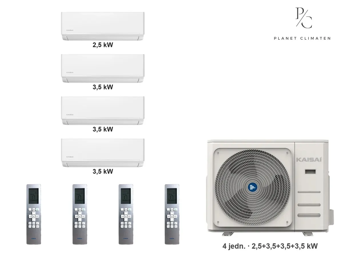 Klimatyzator multi-split Kaisai ice K5OE-42HFN32H — 4 jedn. 2,5+3,5+3,5+3,5 kW (4 pomieszczenia, biały)