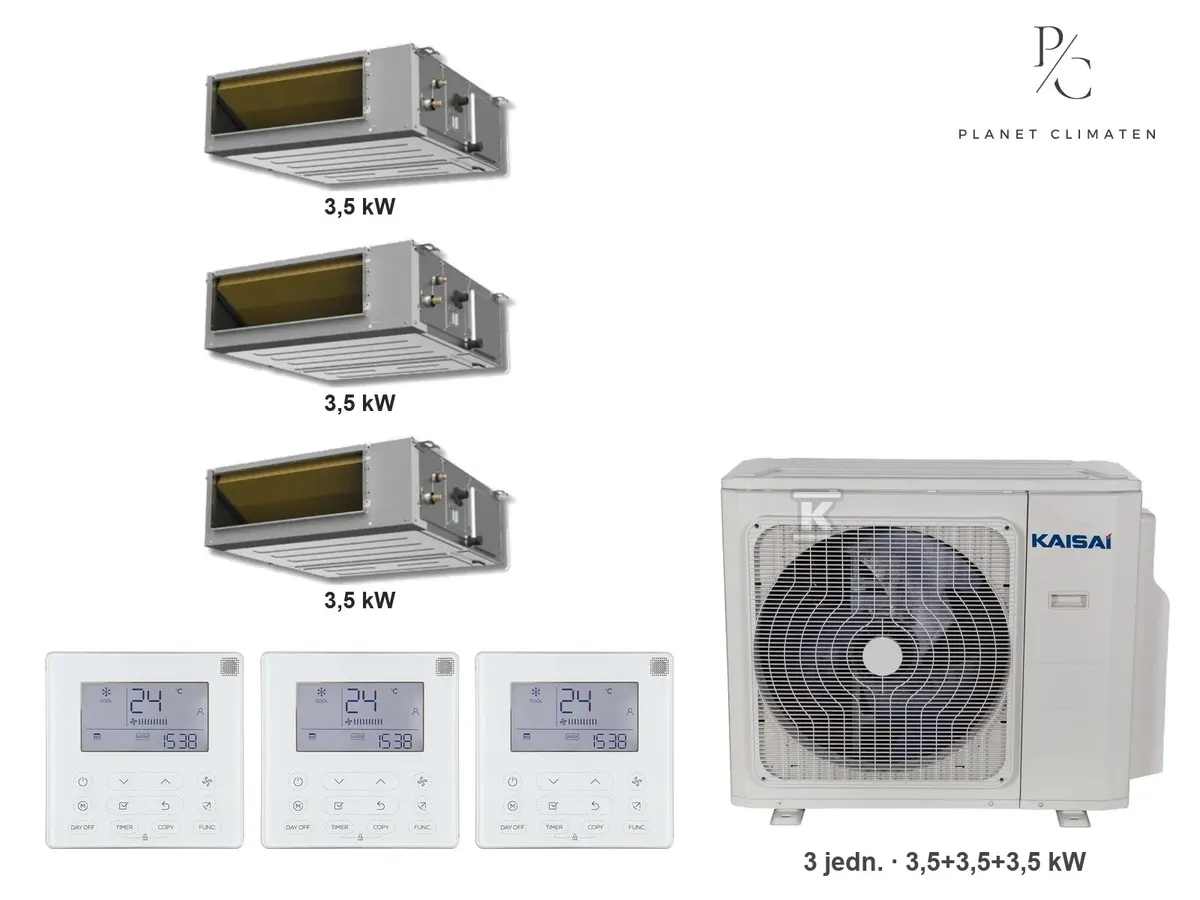 Klimatyzator multi-split kanałowy Kaisai KKR7 K3OA-27HFN32H — 3 jedn. 3,5+3,5+3,5 kW (3 pomieszczenia)