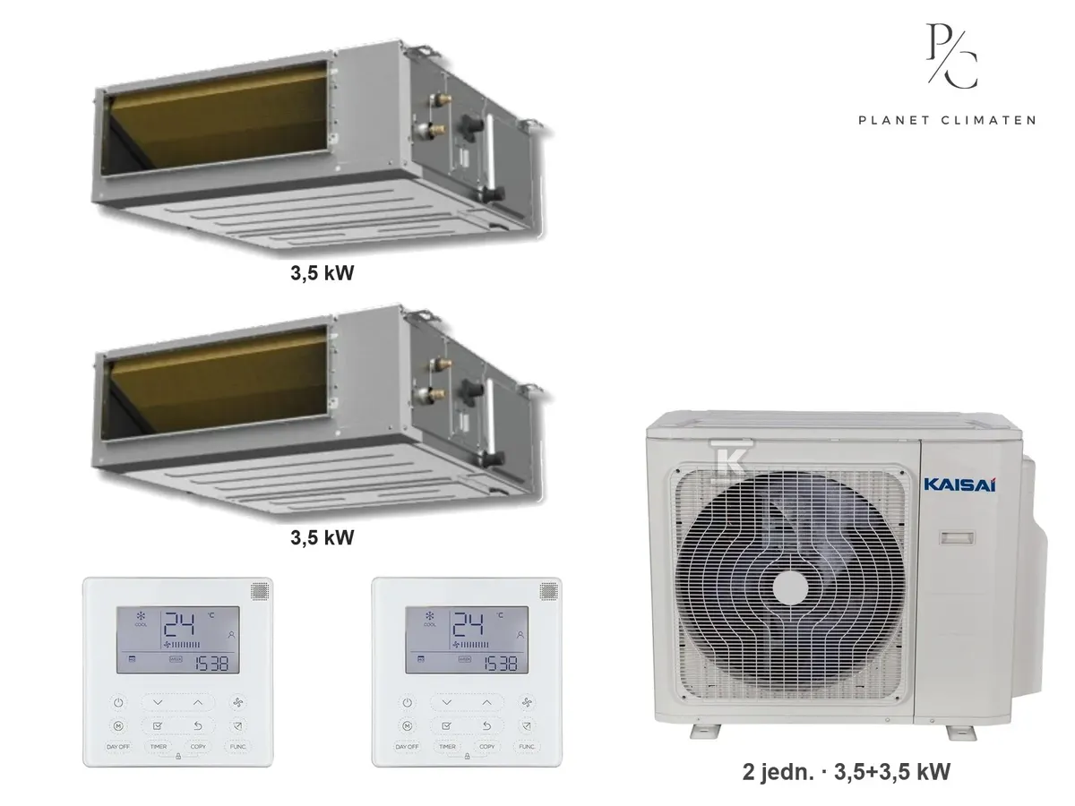 Klimatyzator multi-split kanałowy Kaisai KKR7 K3OA-27HFN32H — 2 jedn. 3,5+3,5 kW (2 pomieszczenia)
