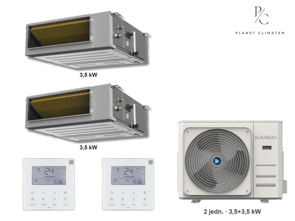 Klimatyzator multi-split kanałowy Kaisai KKR7 K4OB-36HFN32H — 2 jedn. 3,5+3,5 kW (2 pomieszczenia)