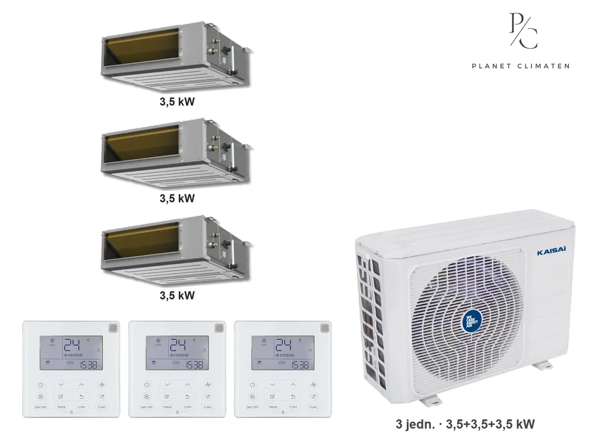 Klimatyzator multi-split kanałowy Kaisai KKR7 K4OE-28HFN32H — 3 jedn. 3,5+3,5+3,5 kW (3 pomieszczenia)
