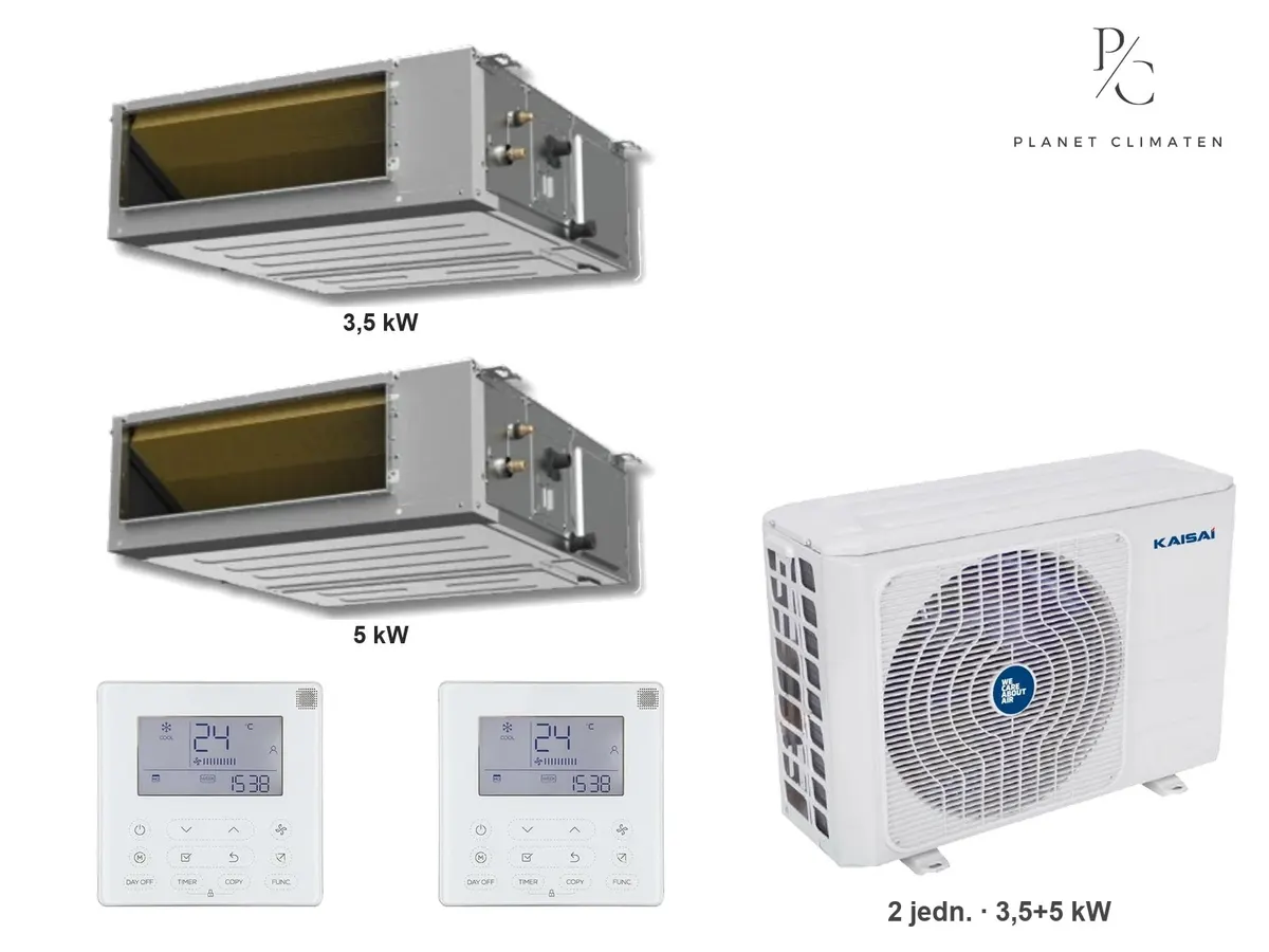 Klimatyzator multi-split kanałowy Kaisai KKR7 K4OE-28HFN32H — 2 jedn. 3,5+5 kW (2 pomieszczenia)