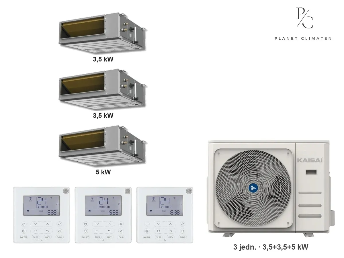 Klimatyzator multi-split kanałowy Kaisai KKR7 K5OE-42HFN32H — 3 jedn. 3,5+3,5+5 kW (3 pomieszczenia)