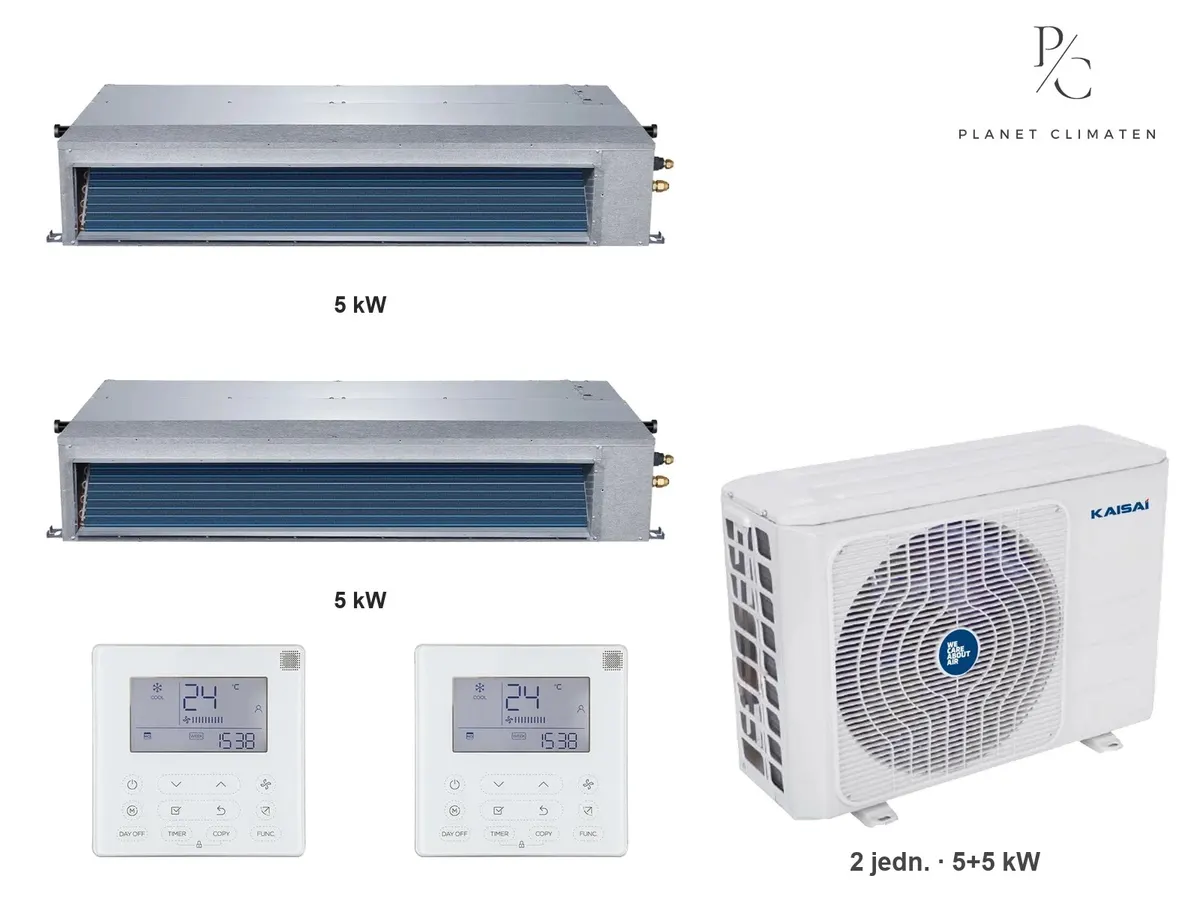 Klimatyzator multi-split kanałowy Kaisai KTI K4OE-28HFN32H — 2 jedn. 5+5 kW (2 pomieszczenia)
