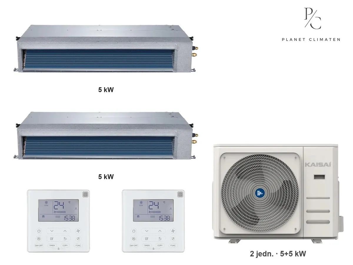 Klimatyzator multi-split kanałowy Kaisai KTI K5OE-42HFN32H — 2 jedn. 5+5 kW (2 pomieszczenia)