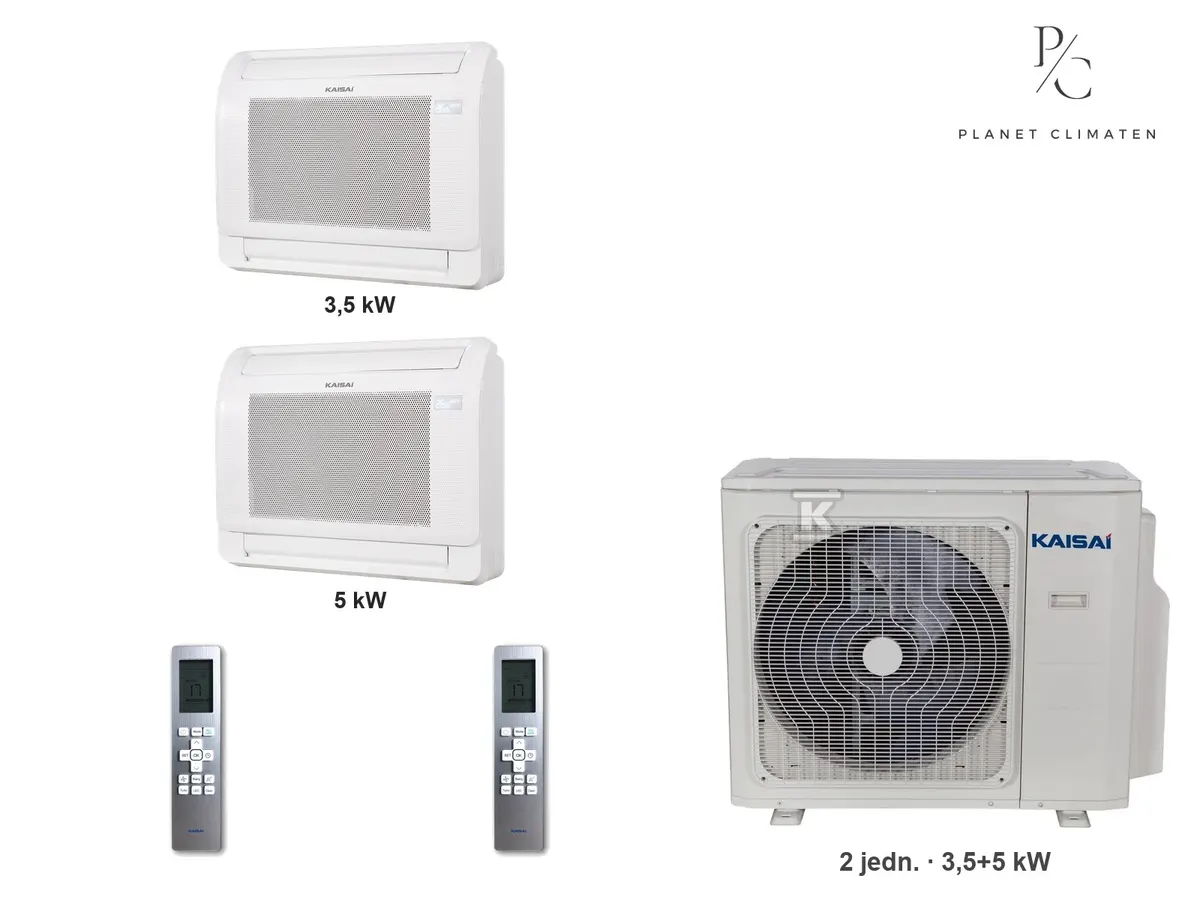Klimatyzator multi-split konsolowy Kaisai KFAU K3OA-27HFN32H — 2 jedn. 3,5+5 kW (2 pomieszczenia)
