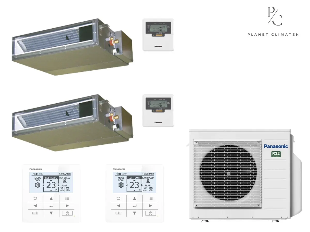 Klimatizácia multi-split kanálová Panasonic Etherea biela CU-3Z52CBE — 2 jedn. 3,5+3,5 kW (2 miestnosti)