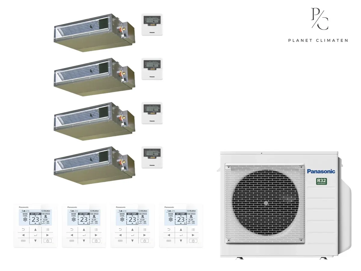 Klimatizácia multi-split kanálová Panasonic Etherea biela CU-4Z68CBE — 4 jedn. 2+2+2+2 kW (4 miestnosti)