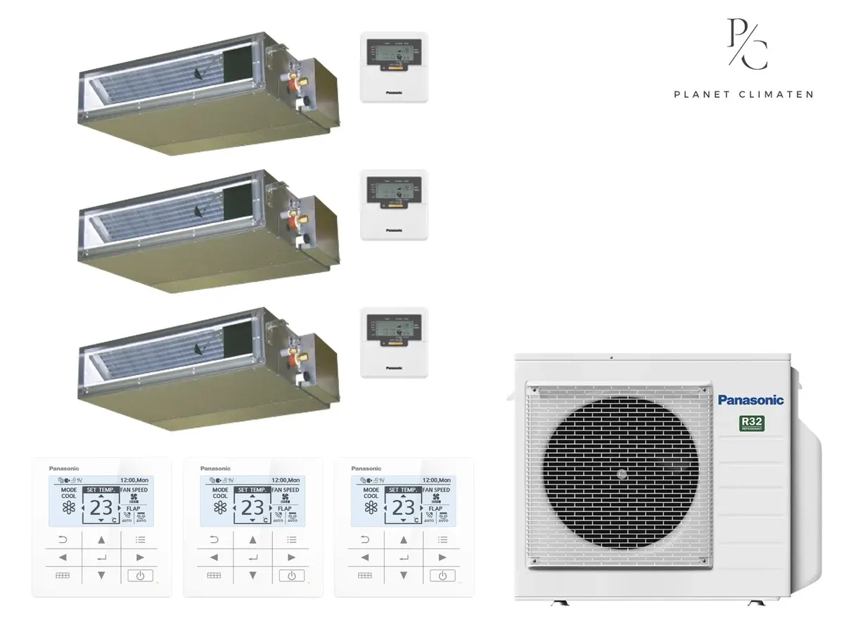 Klimatizácia multi-split kanálová Panasonic Etherea biela CU-4Z80CBE — 3 jedn. 2,5+3,5+3,5 kW (3 miestnosti)