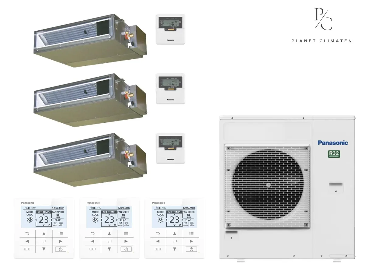 Klimatizácia multi-split kanálová Panasonic Etherea biela CU-5Z90CBE — 3 jedn. 2+2+2,5 kW (3 miestnosti)