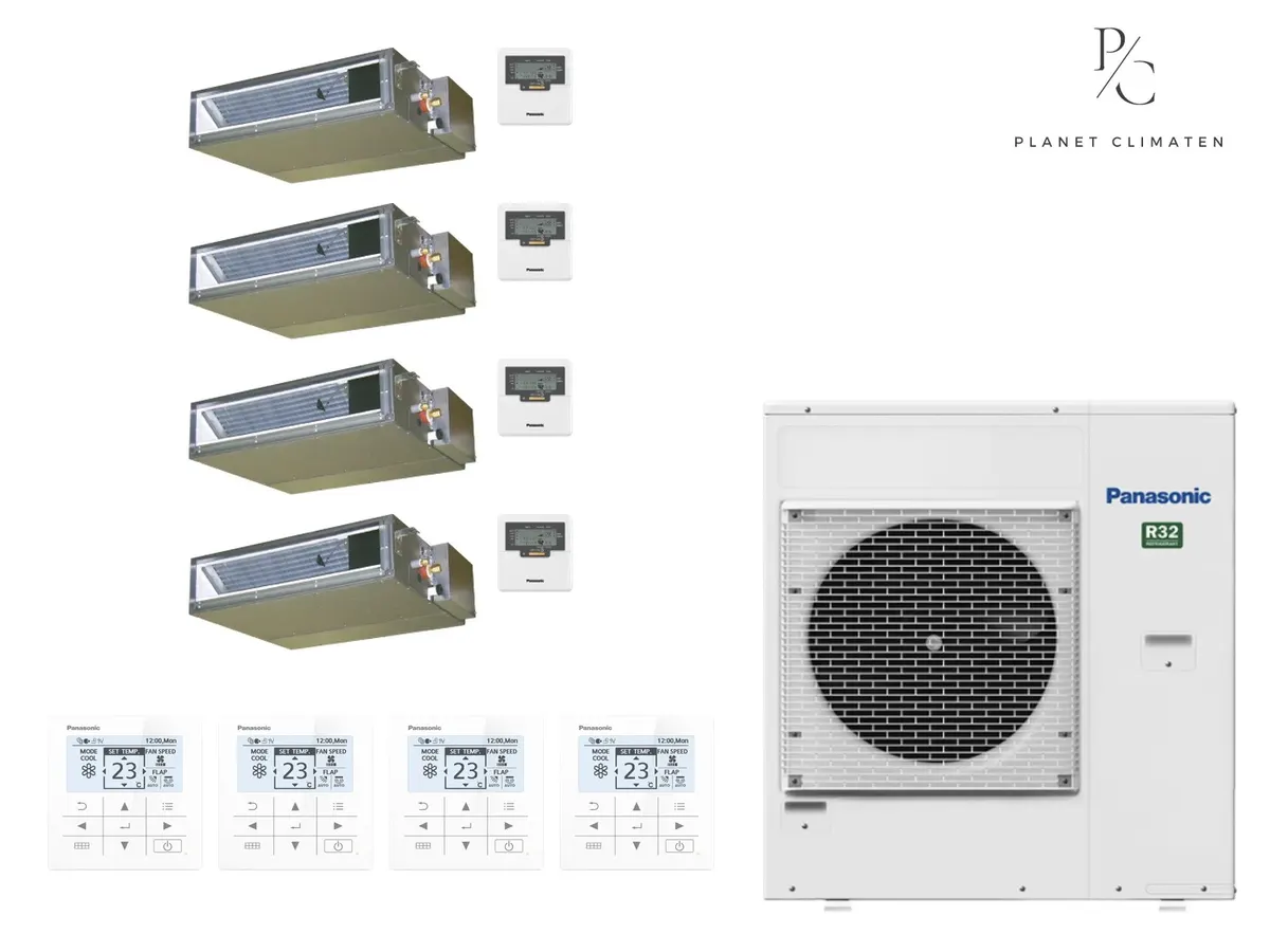 Klimatizácia multi-split kanálová Panasonic Etherea biela CU-5Z90CBE — 4 jedn. 2+2+2+2 kW (4 miestnosti)
