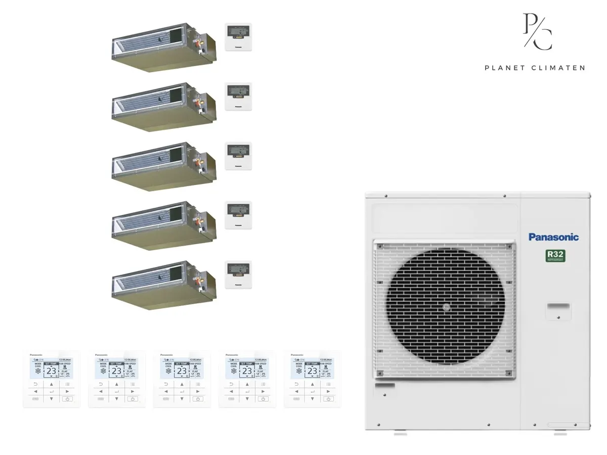 Klimatizácia multi-split kanálová Panasonic Etherea biela CU-5Z90CBE — 5 jedn. 2+2+2,5+2,5+2,5 kW (5 miestností)
