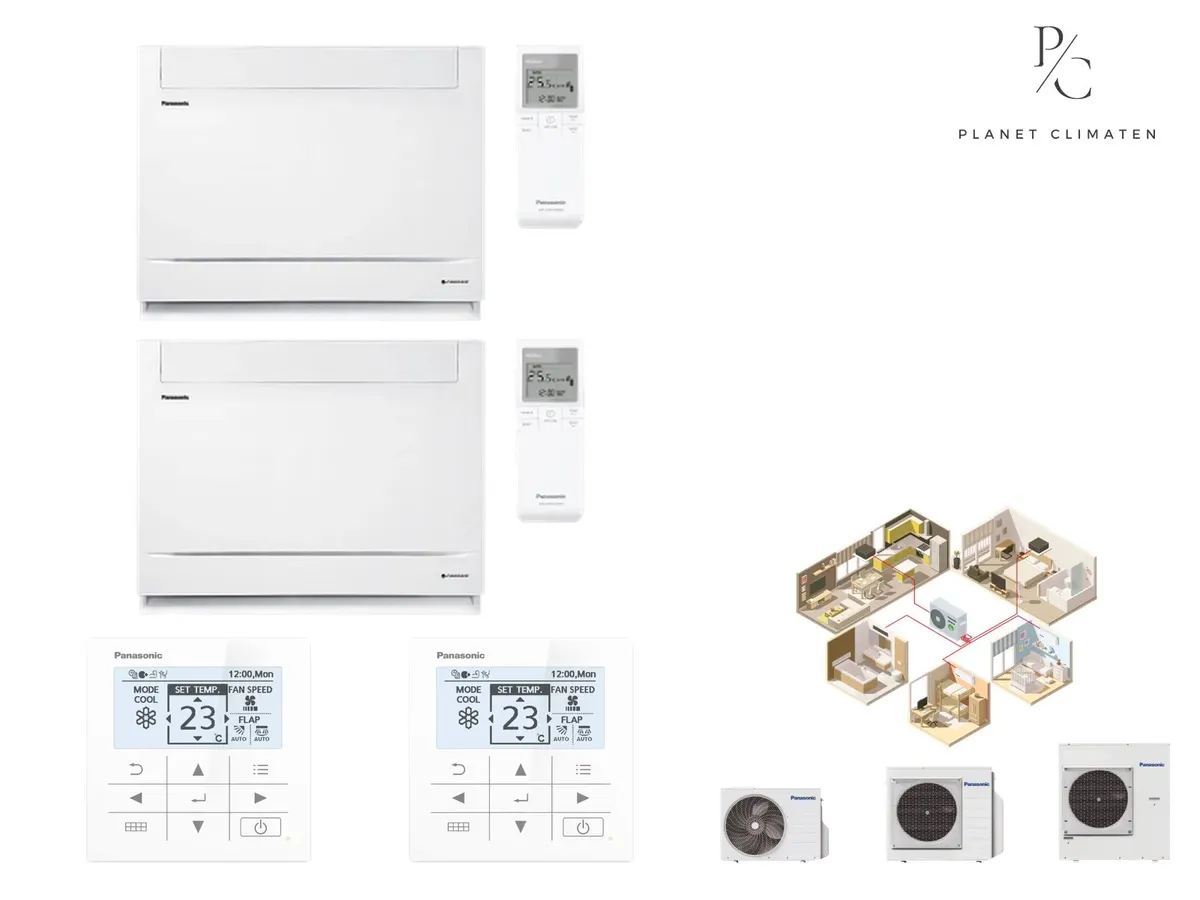 Klimatizácia multi-split konzolová Panasonic Etherea biela CU-2Z50CBE — 2 jedn. 2+5 kW (2 miestnosti)