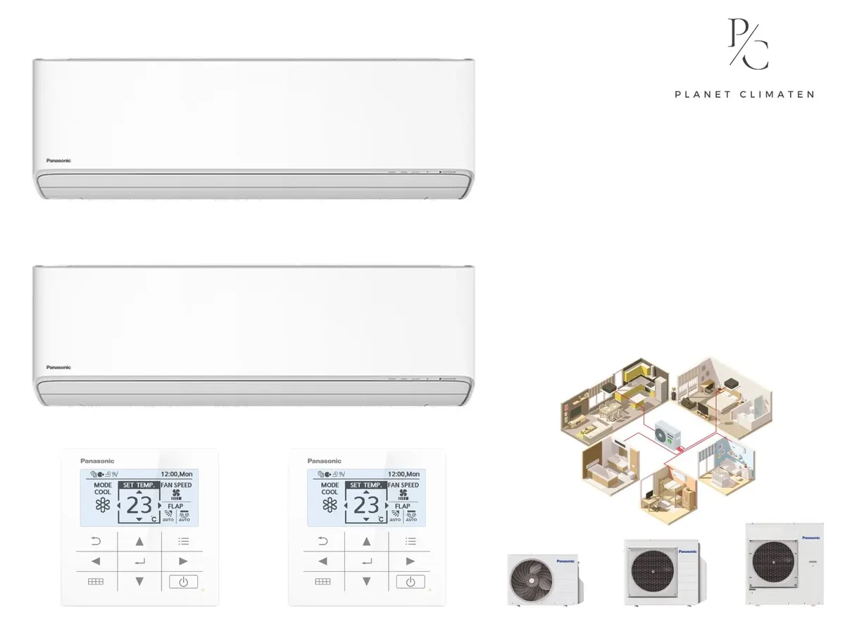 Klimatizácia multi-split nástenná Panasonic Etherea biela CU-2Z50CBE — 2 jedn. 2,05+2,05 kW (2 miestnosti)