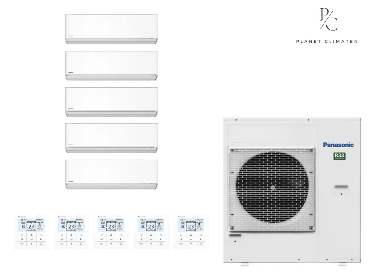 Klimatizácia multi-split nástenná Panasonic Etherea biela CU-5Z90CBE — 5 jedn. 1,6+1,6+1,6+2,05+7,1 kW (5 miestností)