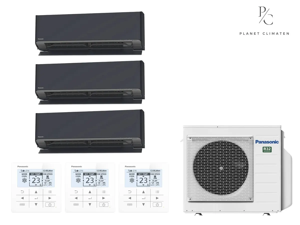 Klimatizácia multi-split nástenná Panasonic Etherea grafitová CU-3Z52CBE — 3 jedn. 2,5+2,5+2,5 kW (3 miestnosti)