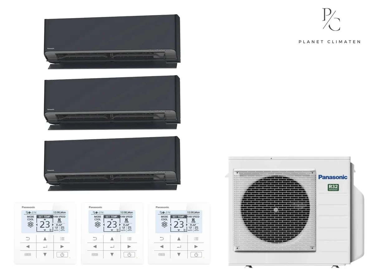 Klimatizácia multi-split nástenná Panasonic Etherea grafitová CU-3Z68CBE — 3 jedn. 2,5+4,2+4,2 kW (3 miestnosti)