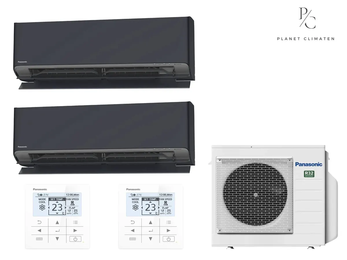 Klimatizácia multi-split nástenná Panasonic Etherea grafitová CU-4Z80CBE — 2 jedn. 3,5+3,5 kW (2 miestnosti)