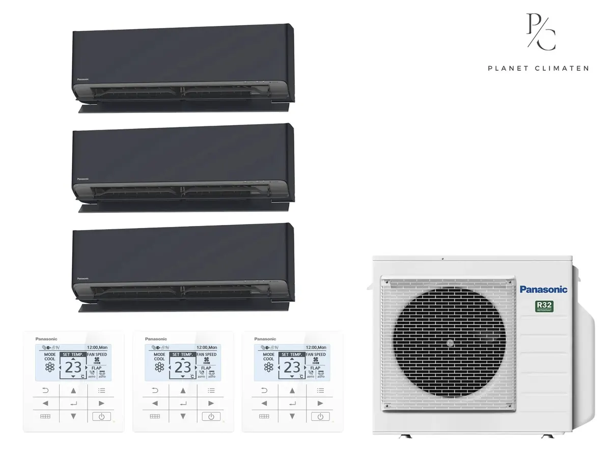 Klimatizácia multi-split nástenná Panasonic Etherea grafitová CU-4Z80CBE — 3 jedn. 2,05+3,5+3,5 kW (3 miestnosti)