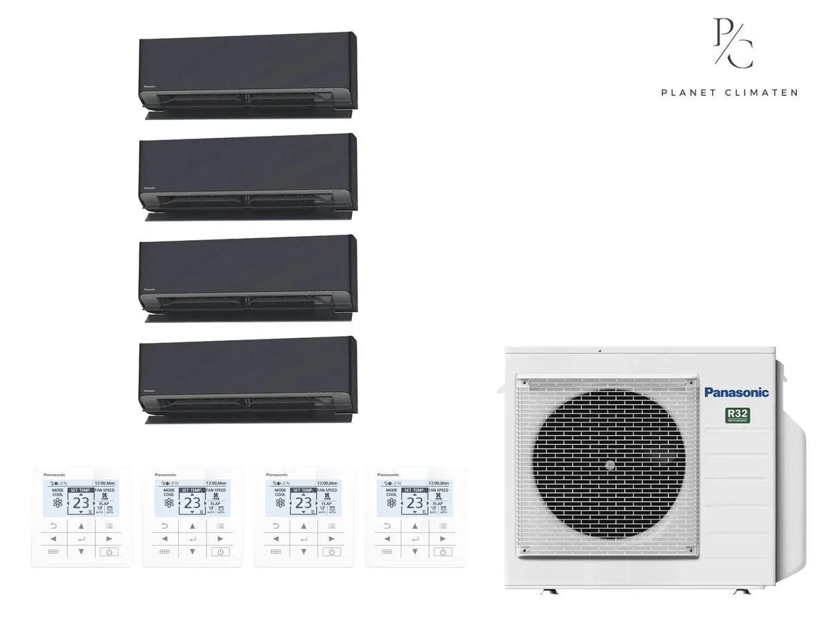 Klimatizácia multi-split nástenná Panasonic Etherea grafitová CU-4Z80CBE — 4 jedn. 2,05+4,2+4,2+4,2 kW (4 miestnosti)