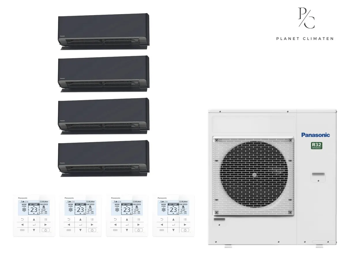 Klimatizácia multi-split nástenná Panasonic Etherea grafitová CU-5Z90CBE — 4 jedn. 2,05+2,05+2,05+4,2 kW (4 miestnosti)