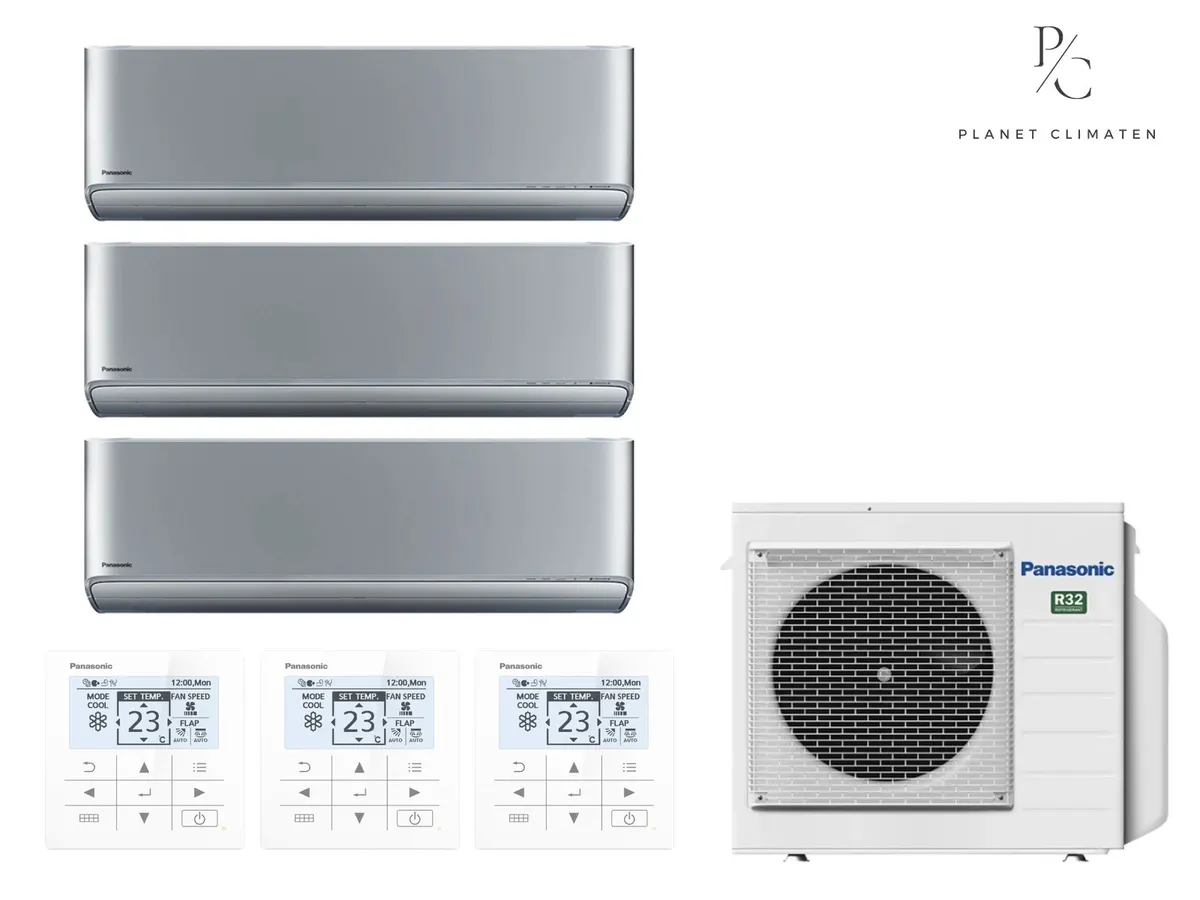 Klimatizácia multi-split nástenná Panasonic Etherea strieborná CU-4Z68CBE — 3 jedn. 2,5+2,5+5 kW (3 miestnosti)