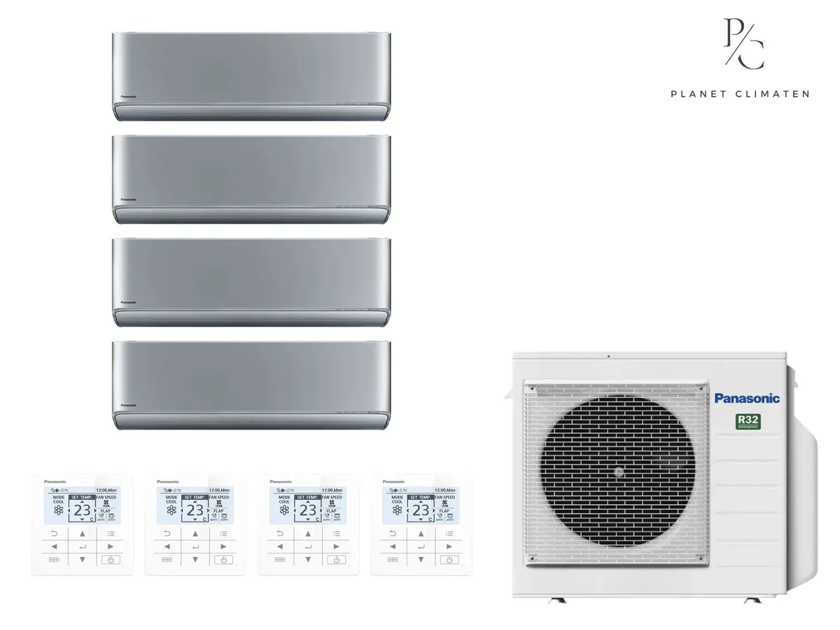 Klimatizácia multi-split nástenná Panasonic Etherea strieborná CU-4Z68CBE — 4 jedn. 2,05+2,05+2,05+2,05 kW (4 miestnosti)