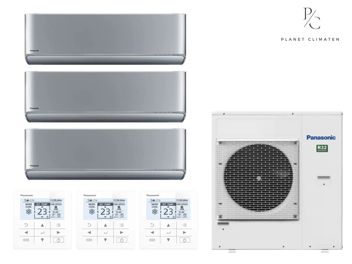 Klimatizácia multi-split nástenná Panasonic Etherea strieborná CU-5Z90CBE — 3 jedn. 2,05+2,5+2,5 kW (3 miestnosti)